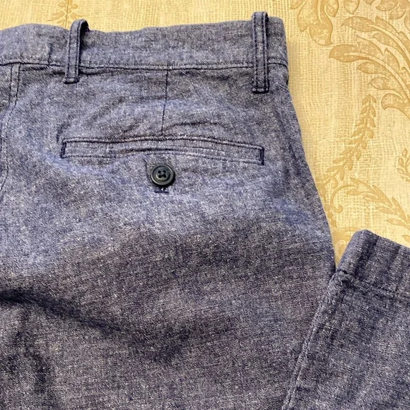 ⚓️ J.Crew NWOT Mens 484 Slim Chino Pants in Stretch Linen Blend Slub Cotton Blue